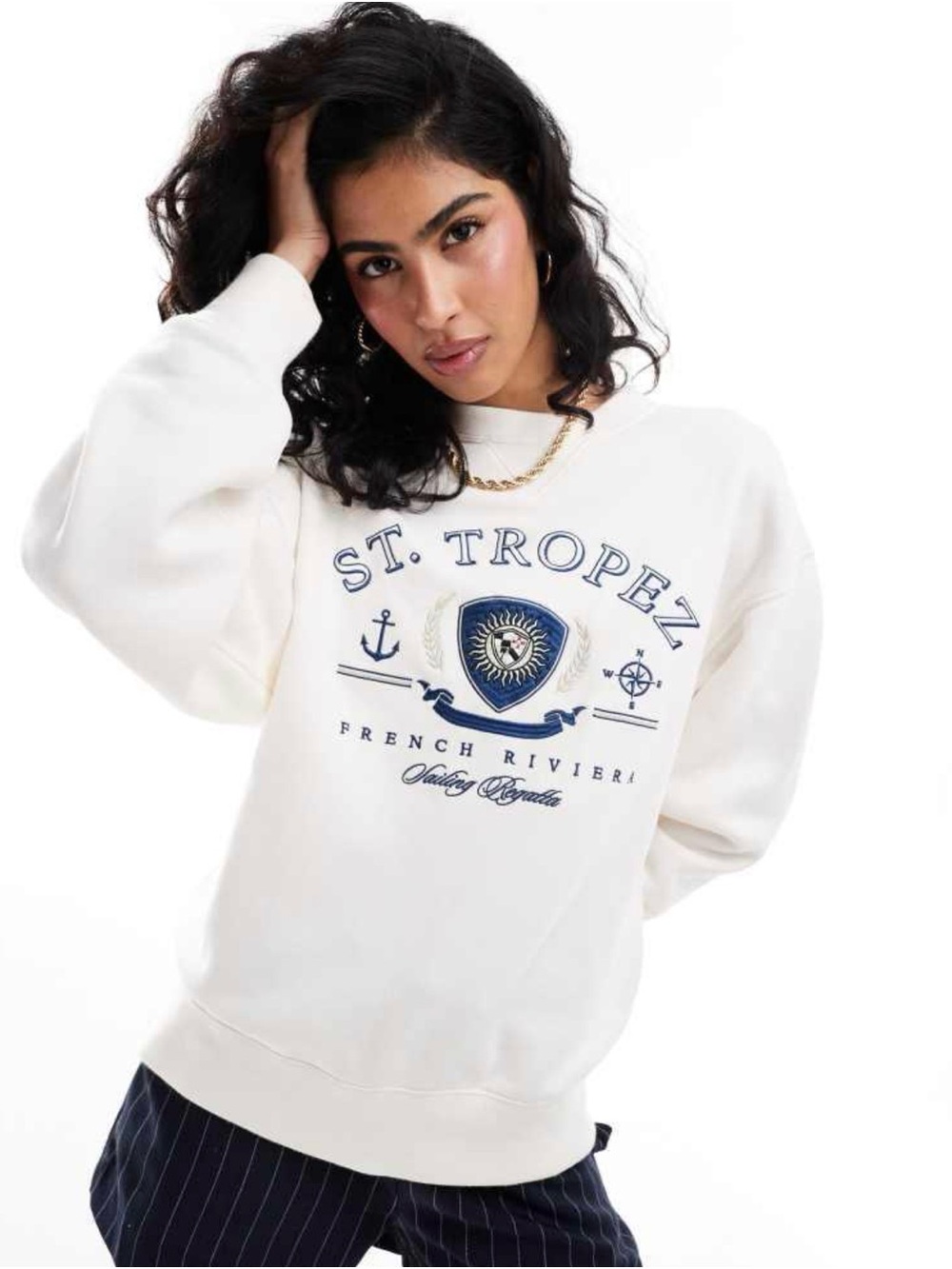 Abercrombie & Fitch | St Tropez Print Sweatshirt in Cream